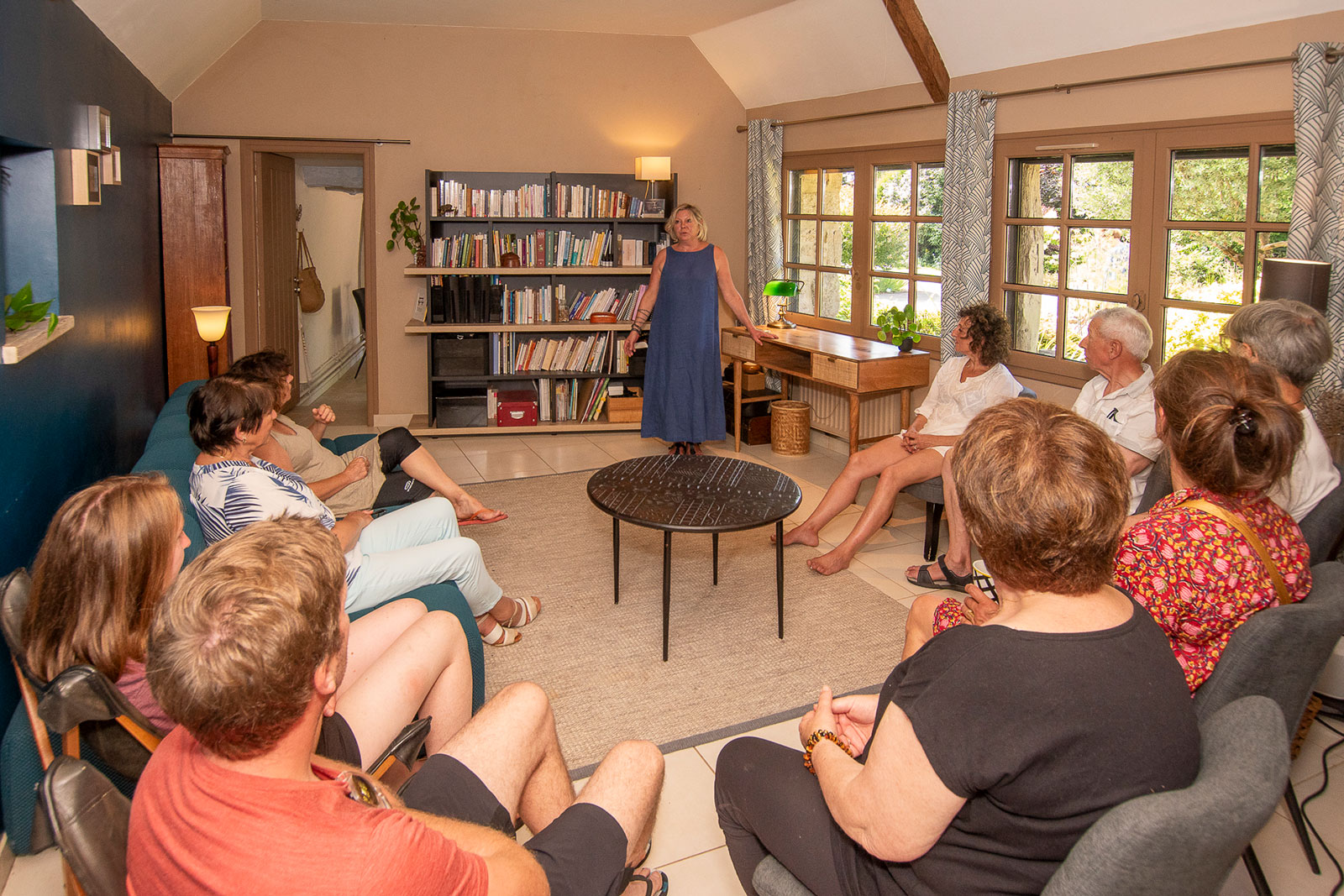 Présentation dans la salle de l'olivier